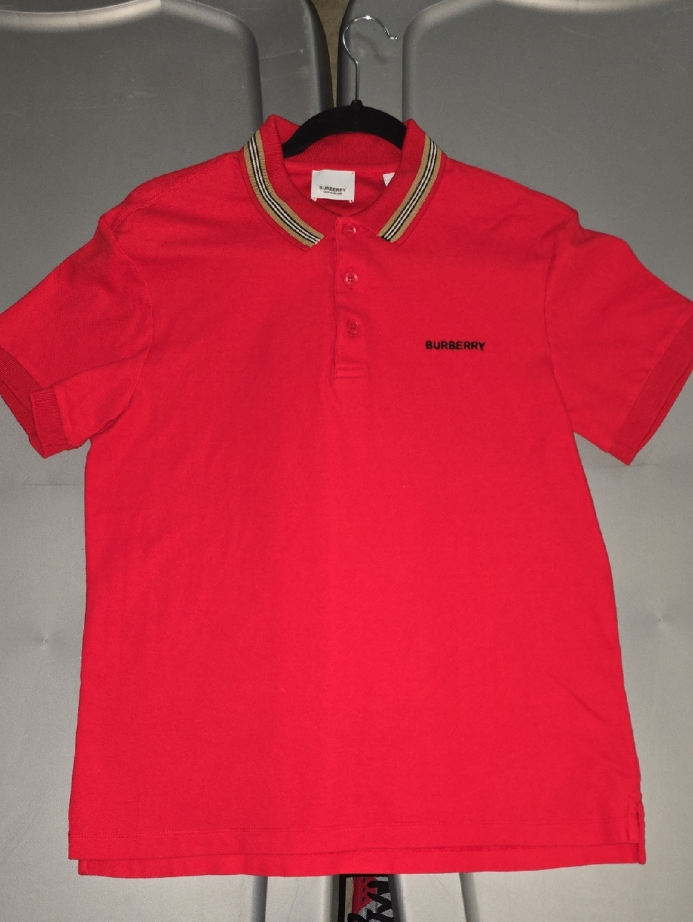Mens burberry striped polo